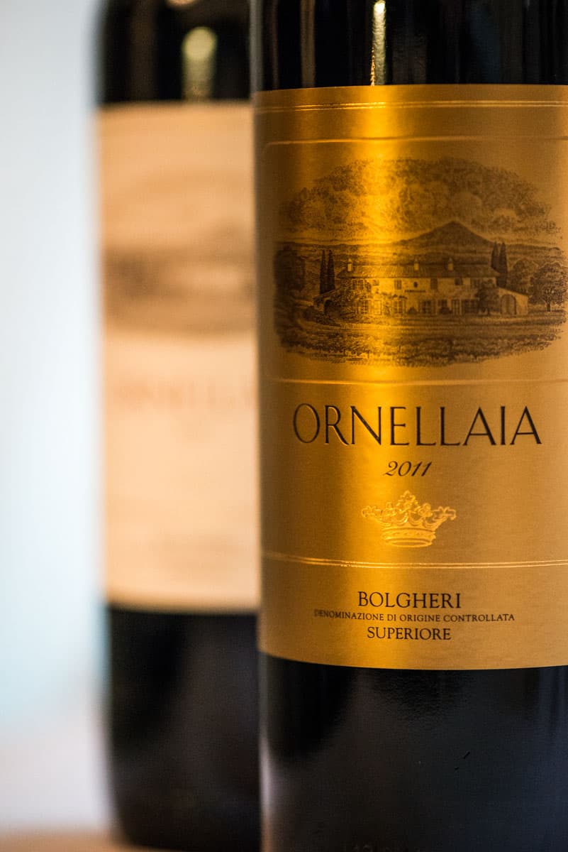 Ornellaia Gold label – provning med middag och Vendemmia d’Artista