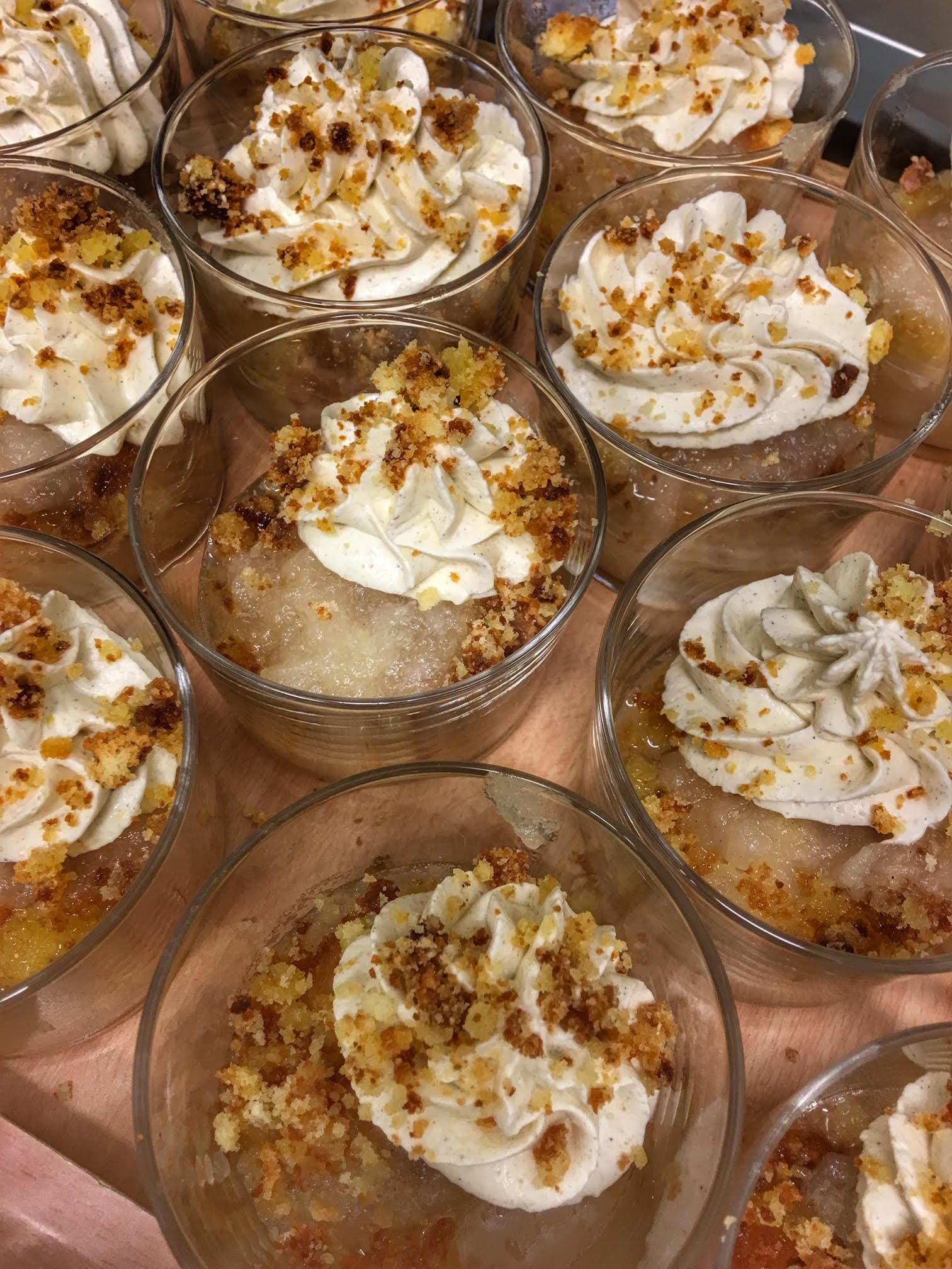 kompott, äppeldessert, smul, sockerkaka