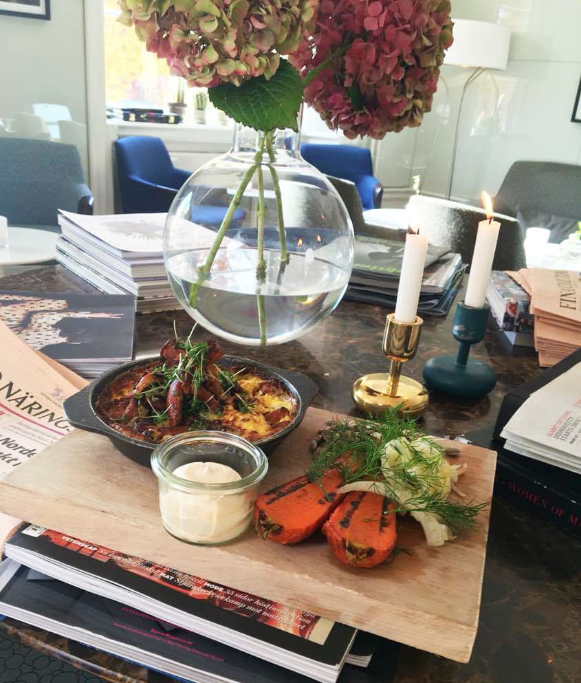 Omelett med brännvinsost och kantareller