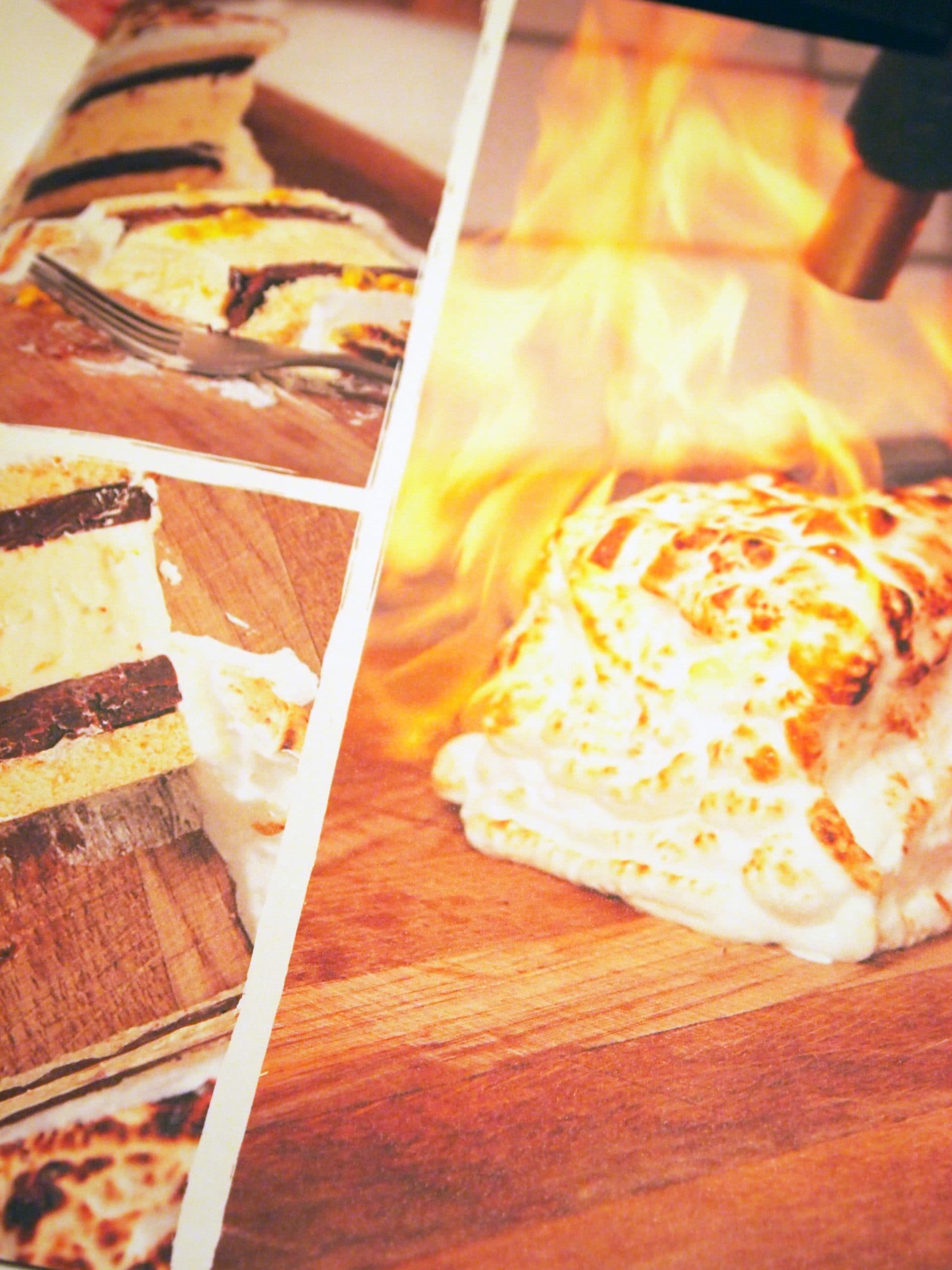 Glace au four med ingefärsparfait, chokladtryffel och italiensk maräng