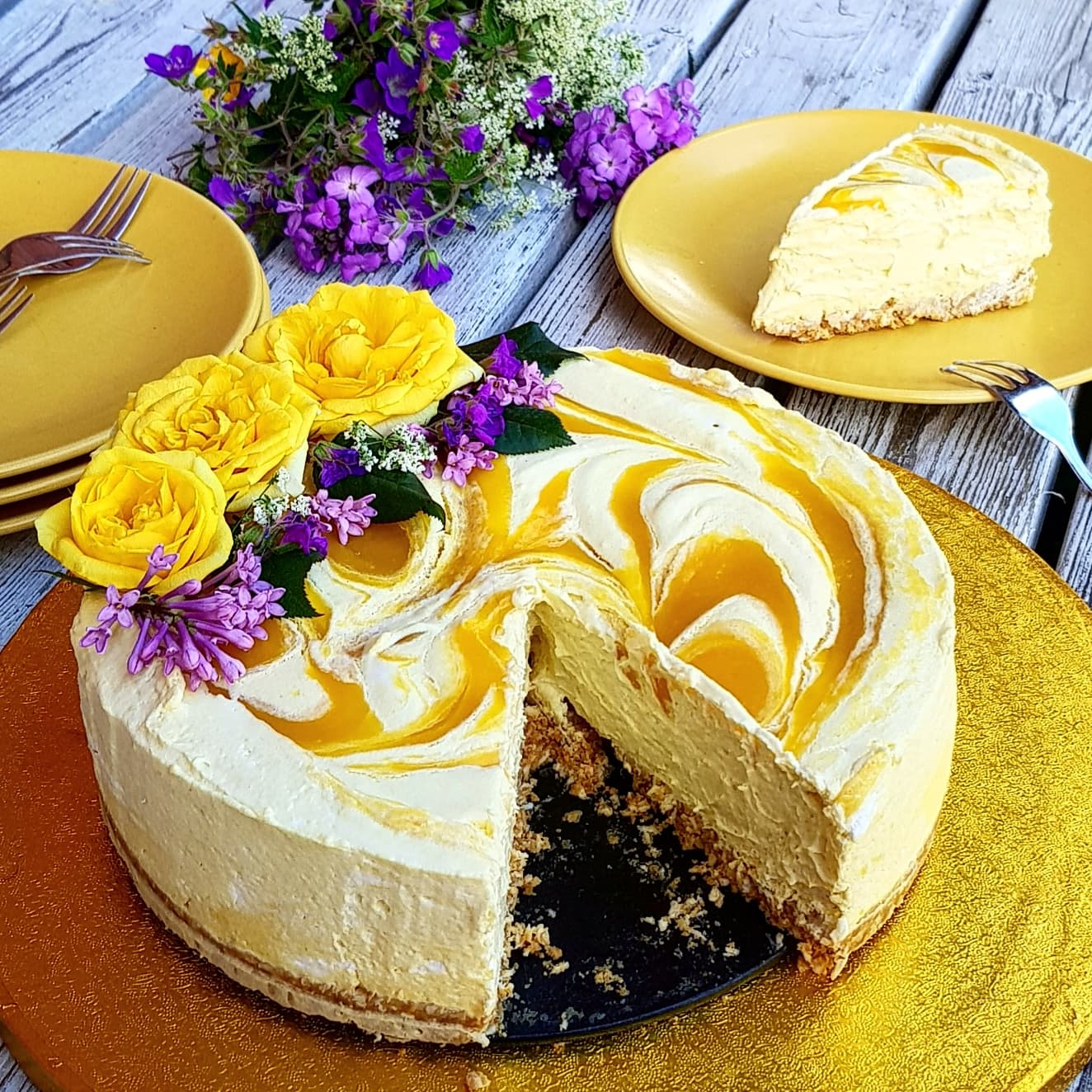 Vegansk Mango Coconut Cheesecake