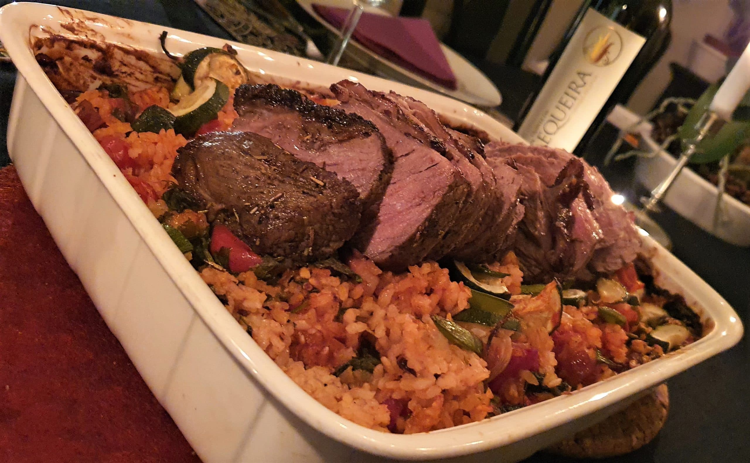 Ugnstekt ris i tomatsås med linguiça