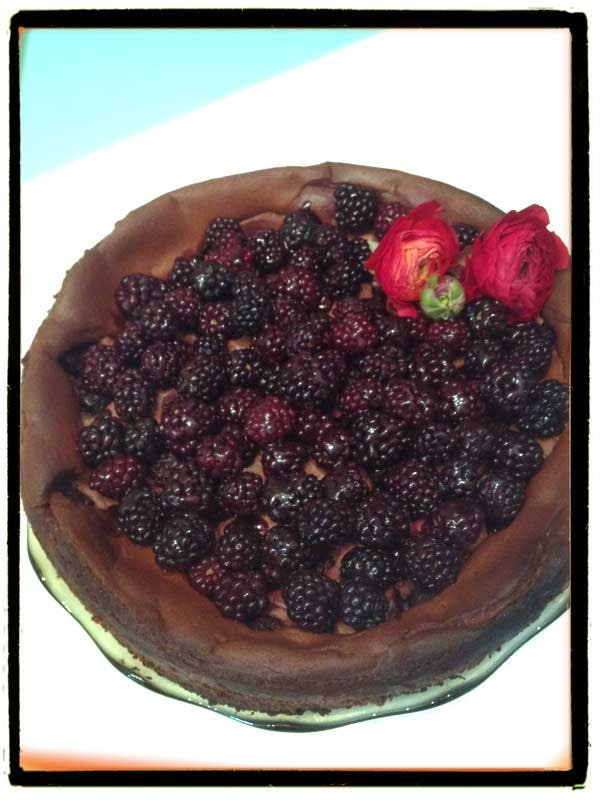 Bild på Cheesecake med björnbär och choklad