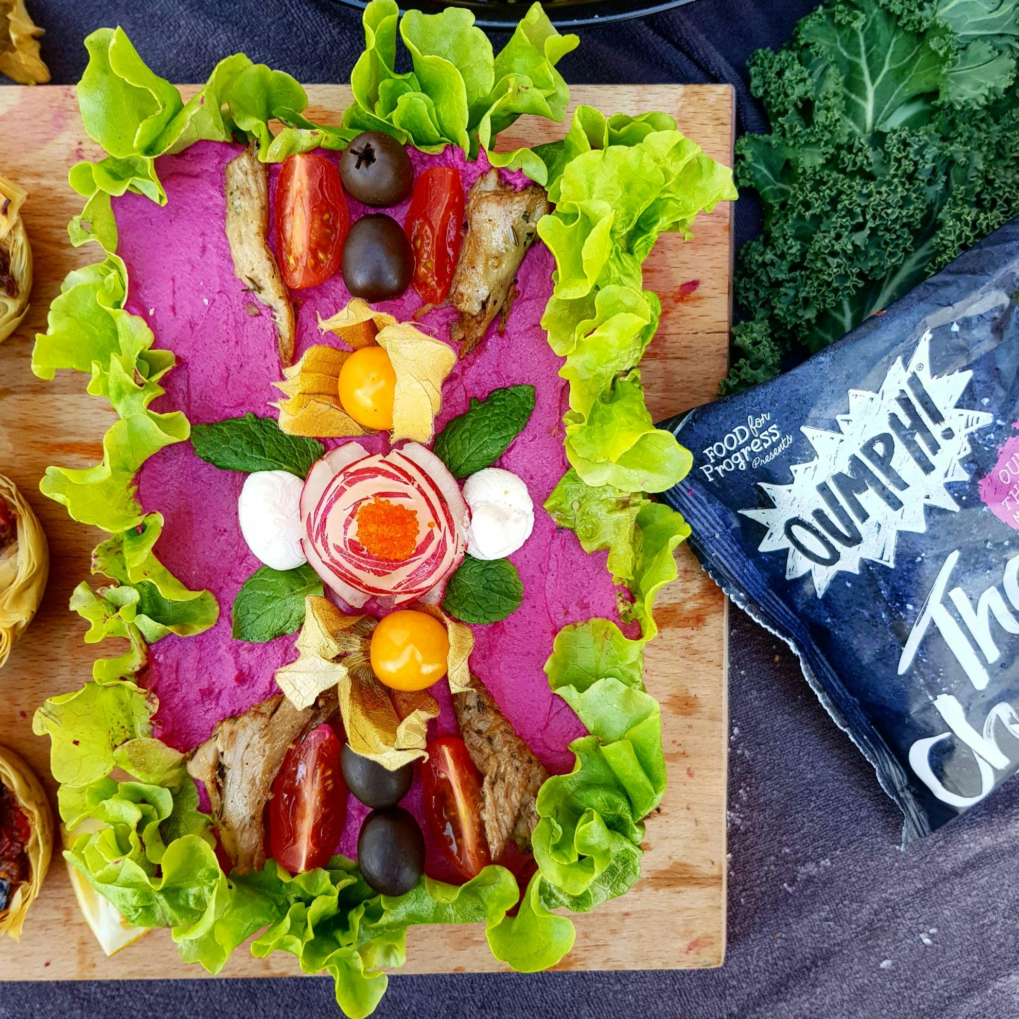 Vegansk smörgåstårta – med rödbetsspackel - DinVinguide